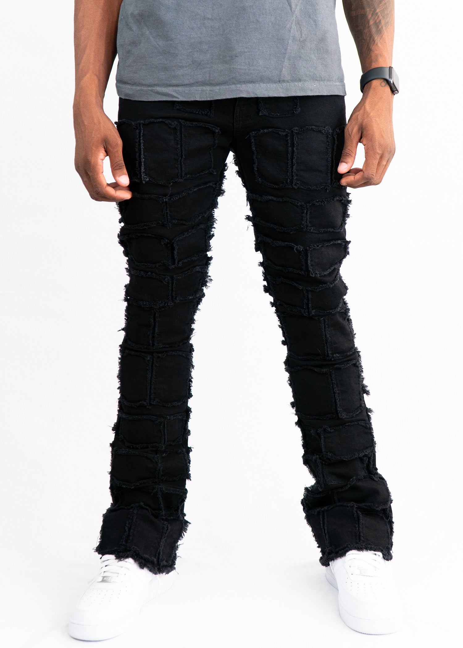 Nala Black Stacked Jeans - 95denim
