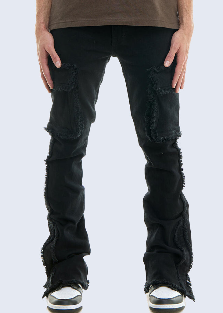 Enzo Cargo Stacked Jeans - Black / 46 - 95denim