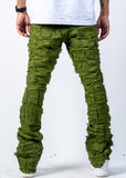 Nala Olive Green Stacked Jeans