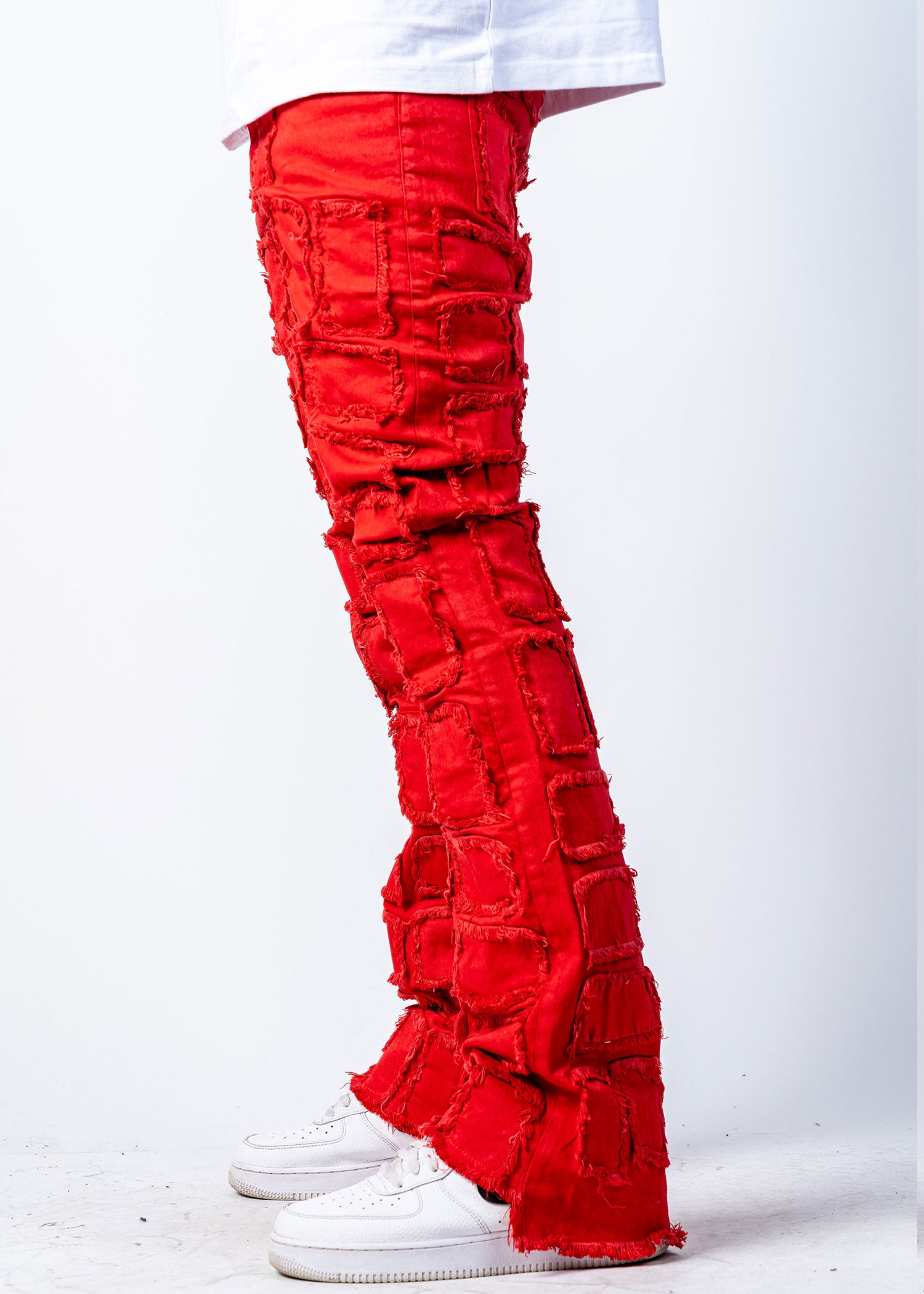 Nala Red Stacked Jeans