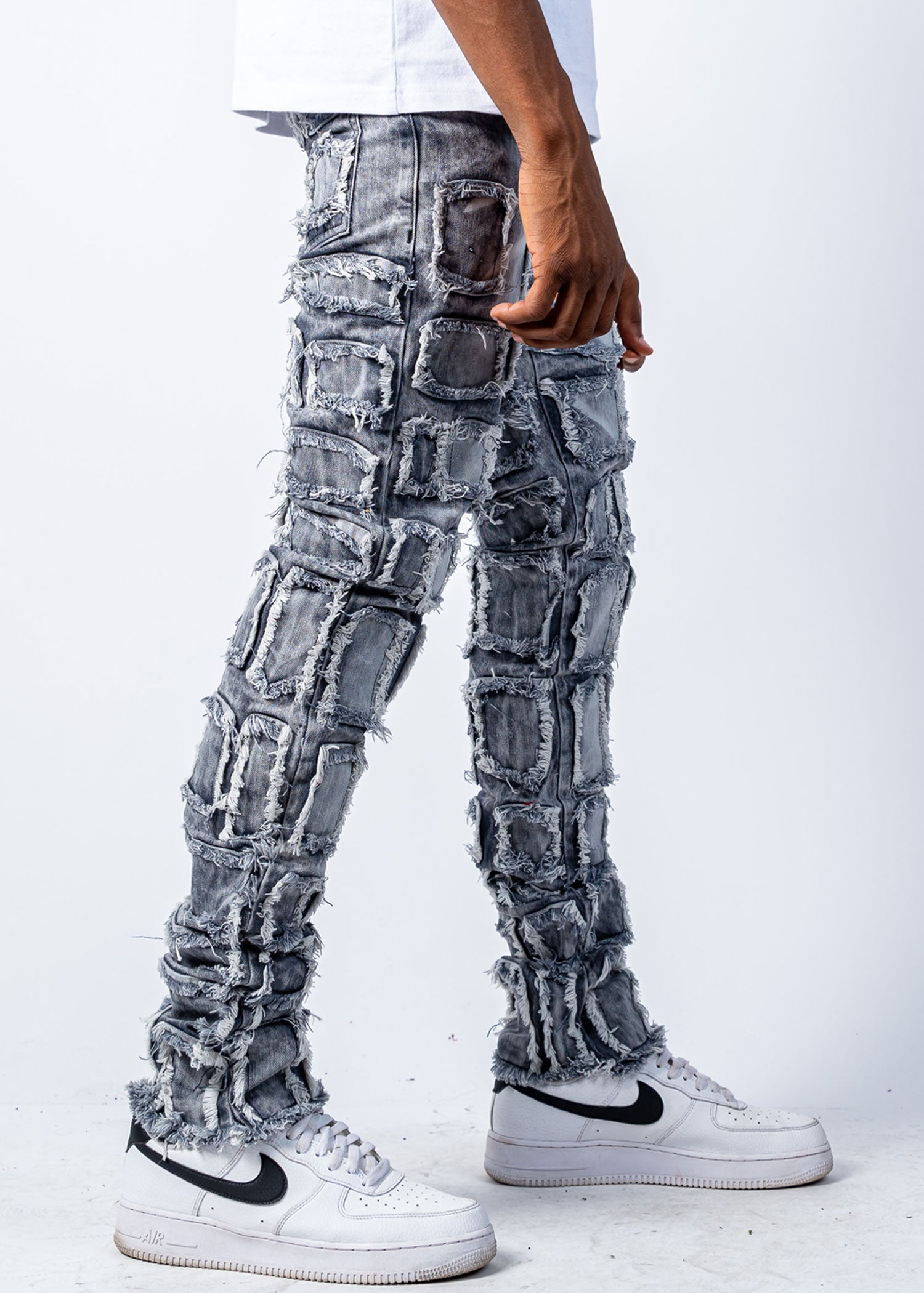 Nala Stacked Flare Jeans Grey - 95denim