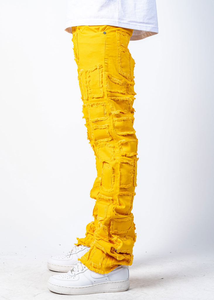 Nala Yellow Stacked Jeans - 28 / Yellow - 95denim