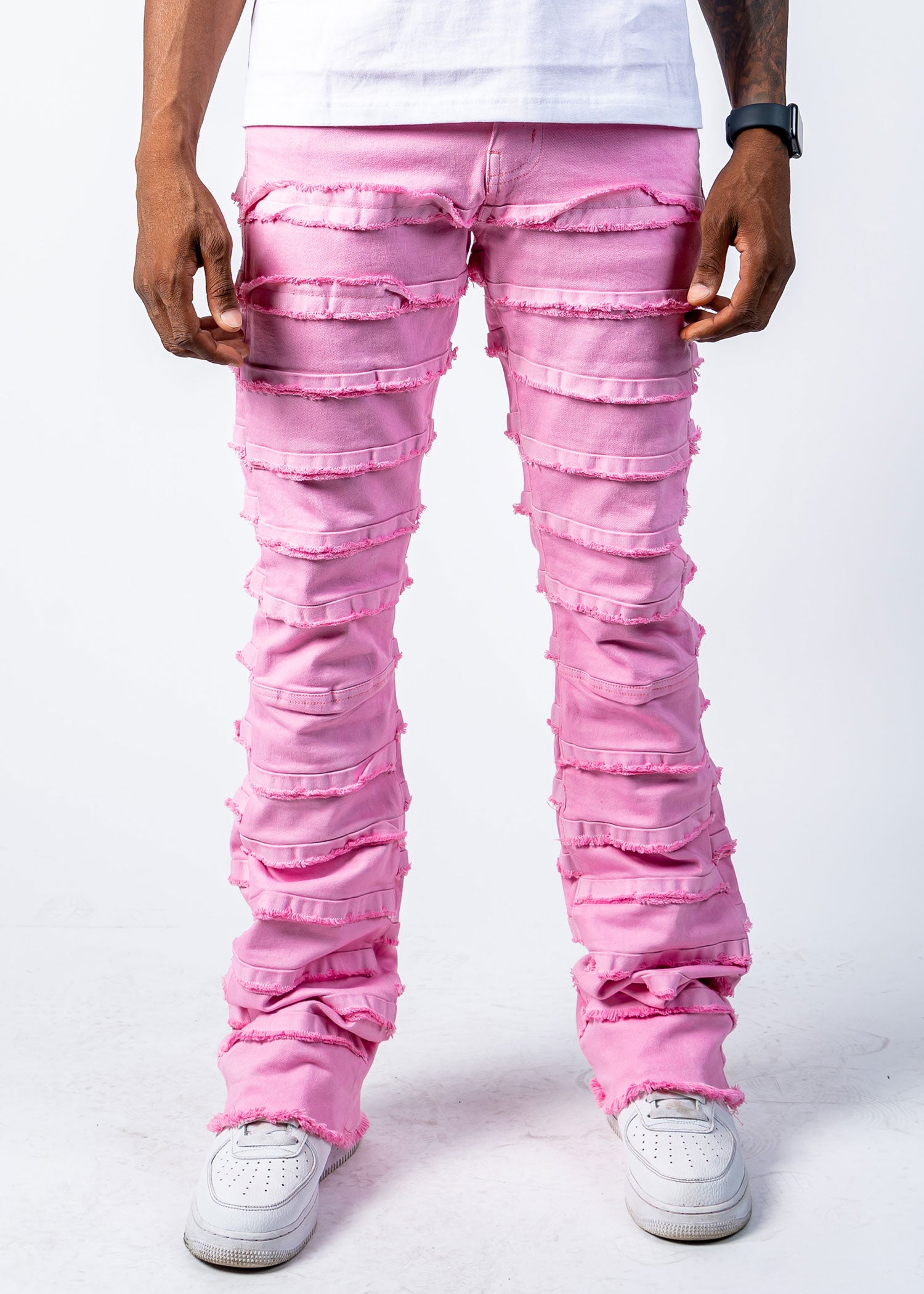 Parker Pink Stacked Flare Jeans - 95denim