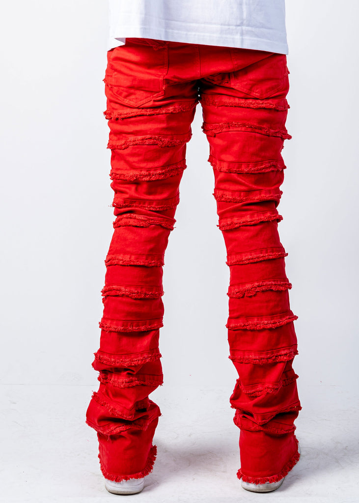 Parker Red Stacked Flare Jeans - Red / 30 - 95denim