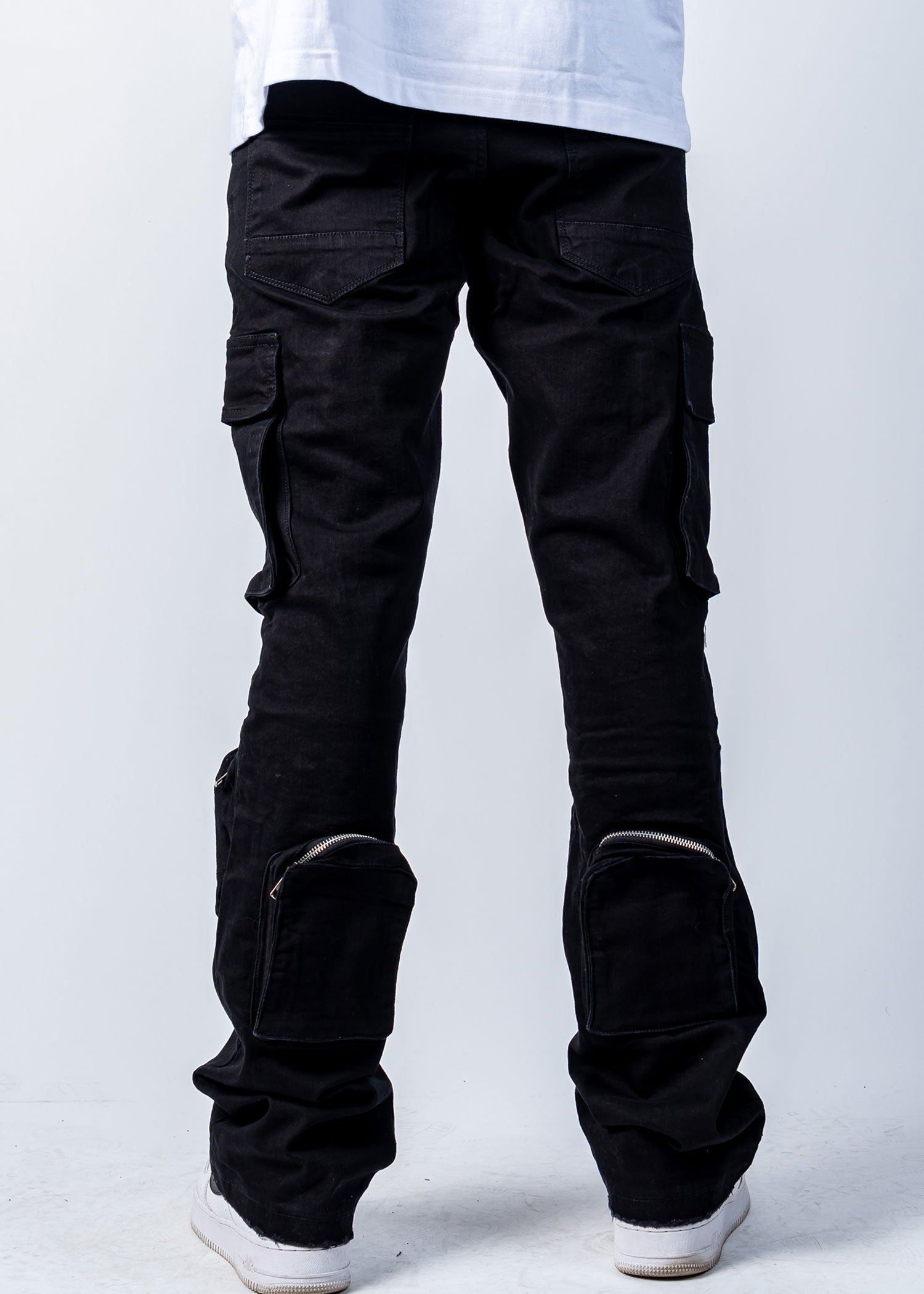 ASOS DESIGN flare pants with cargo pocket detail in black