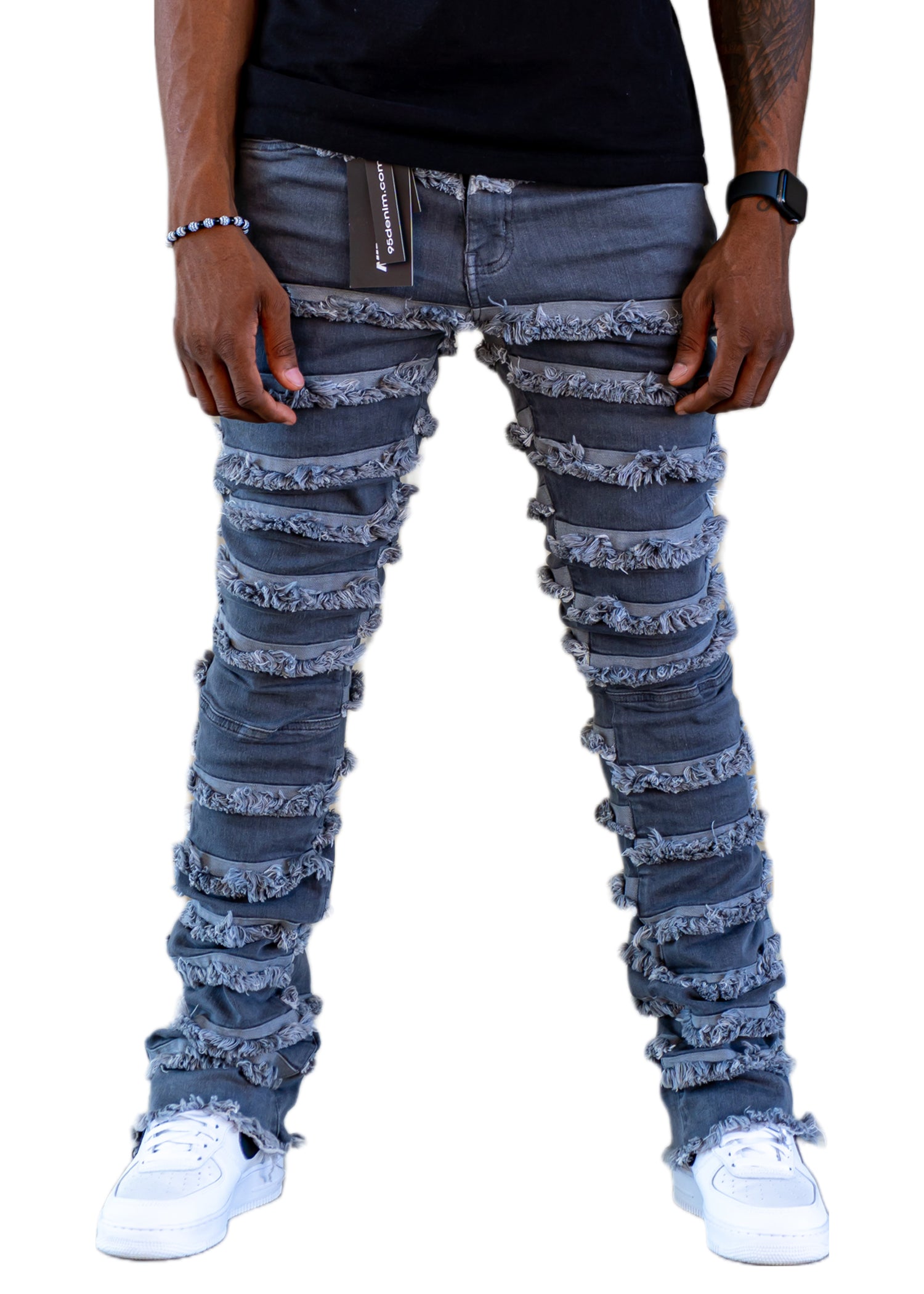 Pooja Black Super Stacked Flare Jean– Rockstar Original