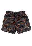 Supa Star Streetwear Mesh Shorts Black/Orange