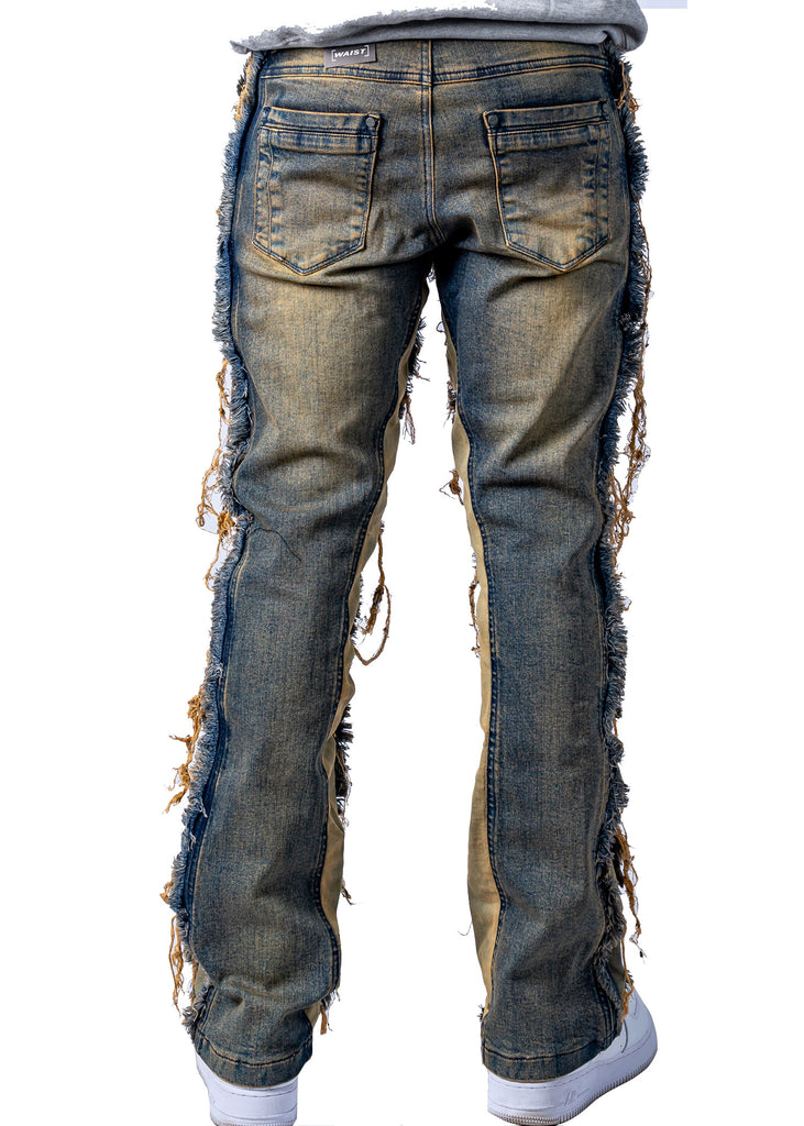 Gold Coast Mens Stacked Flare Jeans - Blue / 28 - 95denim