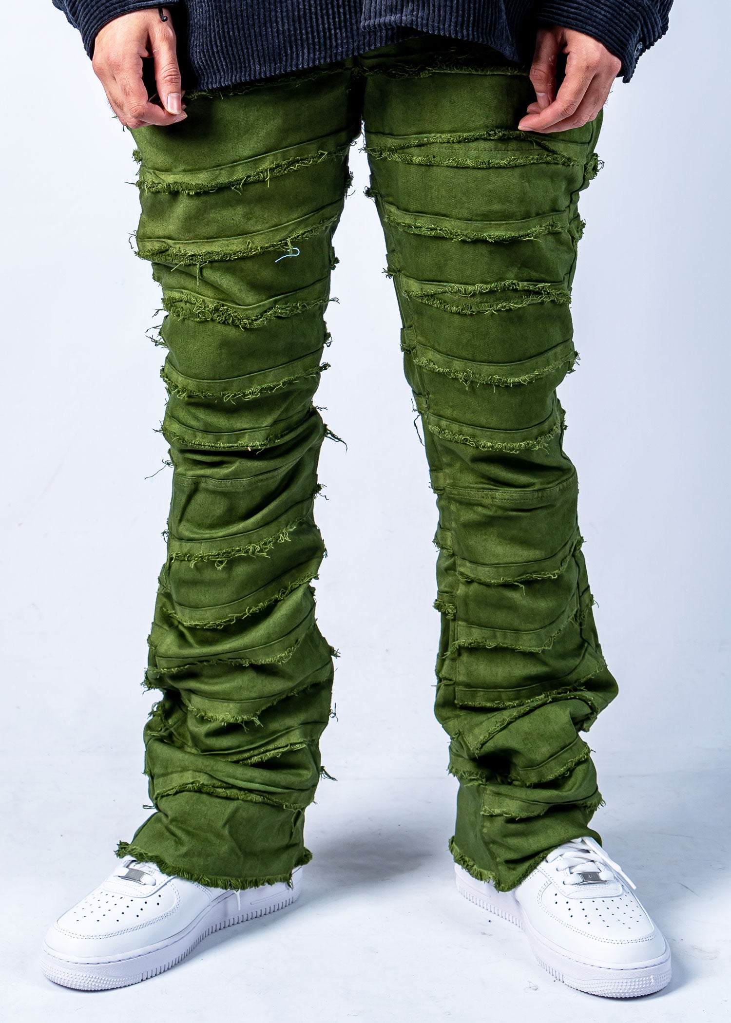Parker Men's Stacked Denim Jeans Olive Green - 95denim