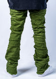 Parker Stacked Flare Jeans Olive Green
