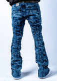 Reves Stacked Flare Jeans Acid Blue