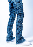 Reves Stacked Flare Jeans Acid Blue