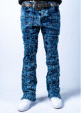 Reves Stacked Flare Jeans Acid Blue