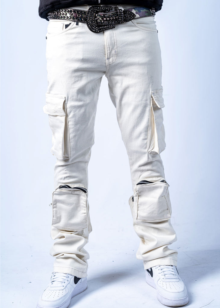 Venice White Stacked Jeans - White / 28 - 95denim